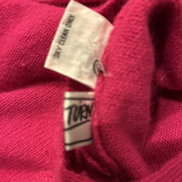 VTG Fast Turn Cropped Lambswool Sweater Small Pink Bow Soft - Picture 6 of 6